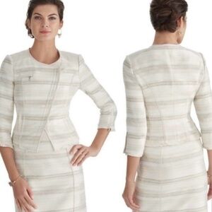 White House Black Market WHBM Asymmetrical Crop Jacket Blazer